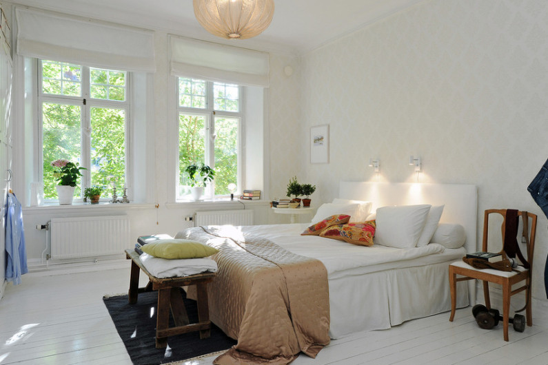 Скандинавский стиль интерьера в спальне