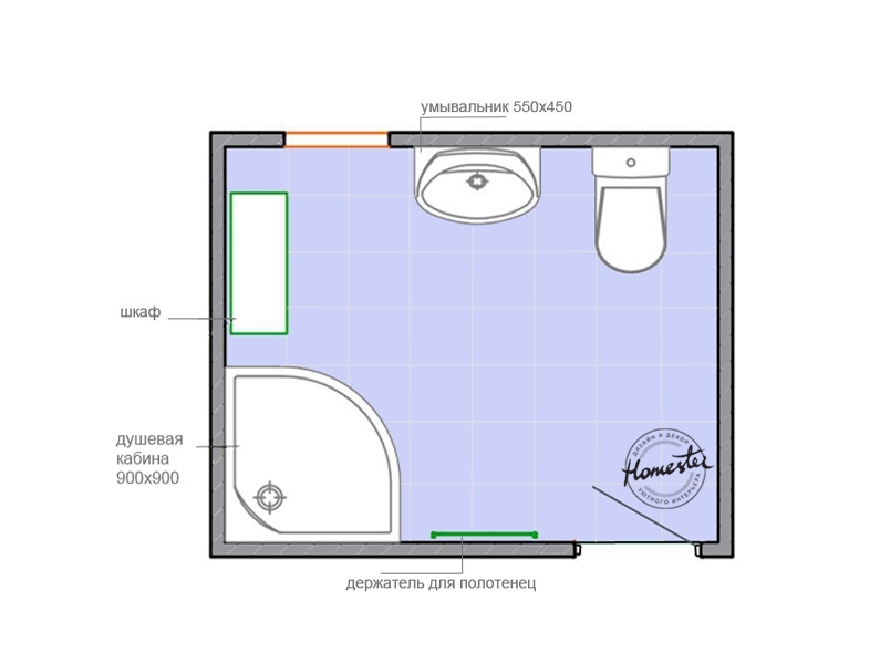 Дизайн ванной комнаты 5 кв.м. — четыре планировки